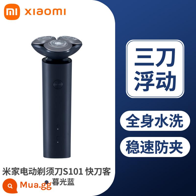 Dao cạo điện Mijia S101 dao nhanh 18 dao cạo nhanh đôi vòng dao lưới 3 lần tốc độ cạo thông minh tốc độ ổn định - Máy cạo râu điện Mijia S101 Twilight Blue Tiêu chuẩn chính thức