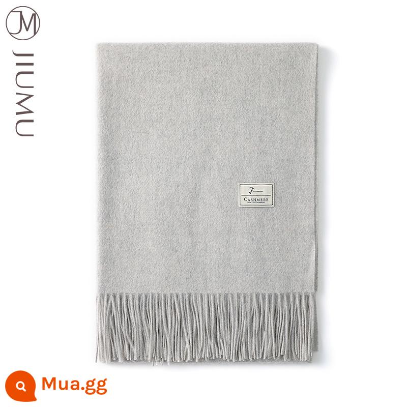 Jiumu nguyên chất cashmere khăn nữ mùa đông mẹ tặng tất cả các trận đấu dày ấm người cao tuổi khăn choàng màu đỏ hộp quà tặng cao cấp - Hộp quà hoa tinh tế màu xám nhạt