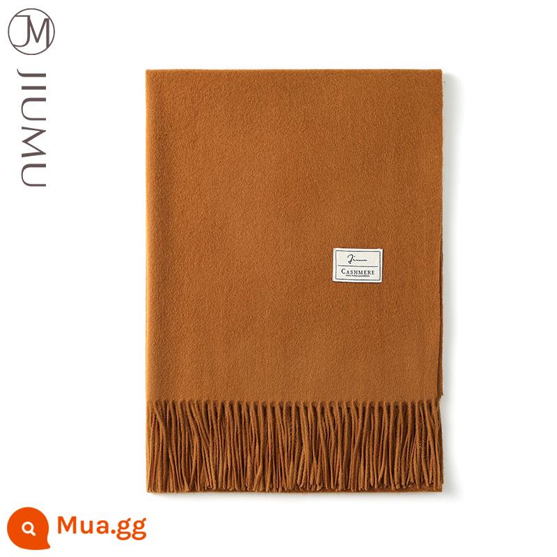 Jiumu nguyên chất cashmere khăn nữ mùa đông mẹ tặng tất cả các trận đấu dày ấm người cao tuổi khăn choàng màu đỏ hộp quà tặng cao cấp - Nghệ-Hộp quà tinh tế