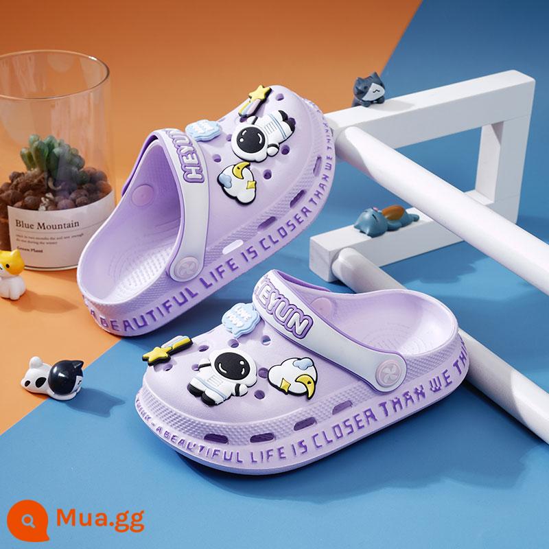 Giày có lỗ cho trẻ em abckids mùa hè cho bé gái đế mềm chống trượt Xăng đan dễ thương và dép đi trong nhà giày trẻ em giày đi biển cho bé - Astros màu tím