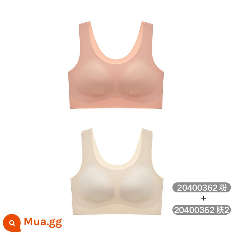 [2-pack] Maniform Áo Ngực Vòng Thép Thoải Mái Cho Nữ Áo Vest Mềm Mại Hỗ Trợ Cúp Mango Cho Nữ - 992 da sáng+hồng