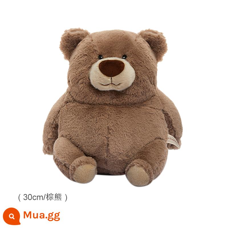 TheGreenParty Plush Doll Chubby Bear Girl Món quà sinh nhật Teddy Bear Kids Plush Doll - Gấu nâu béo 30cm