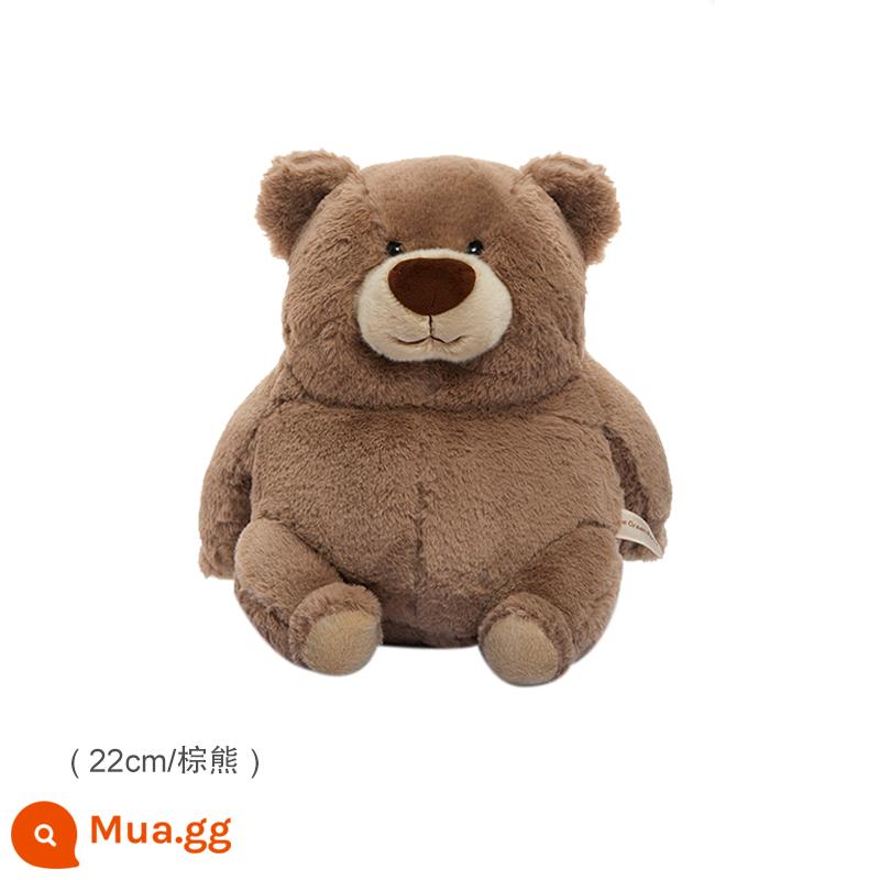 TheGreenParty Plush Doll Chubby Bear Girl Món quà sinh nhật Teddy Bear Kids Plush Doll - Gấu Nâu Béo-22cm