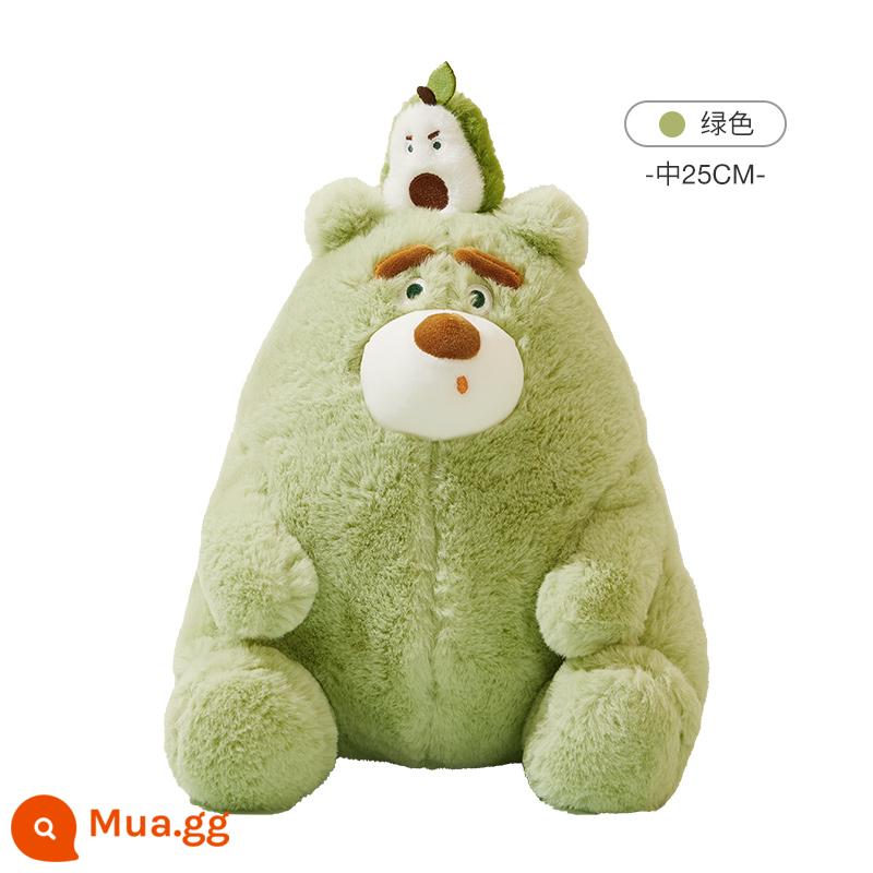 TheGreenParty Plush Doll Chubby Bear Girl Món quà sinh nhật Teddy Bear Kids Plush Doll - Gấu trái cây xanh 25cm