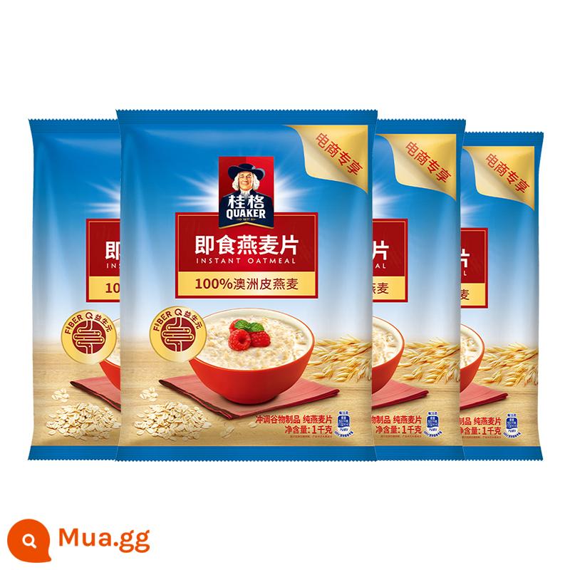 Bột yến mạch ăn liền Quaker 1000g/1478g ngũ cốc đóng túi thay thế bữa ăn sáng nguyên bản cổ điển giúp no bụng - [Gói bảo quản] Bột yến mạch ăn liền 1000g*4 túi