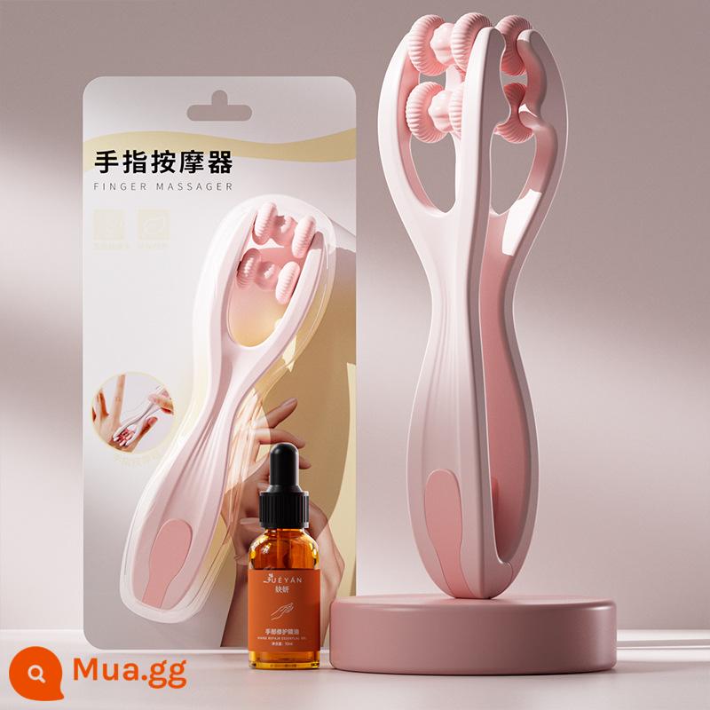 Ngón Tay Máy Mát Xa Tay Khớp Con Lăn Massage Tay Silicone Nhào Mỏng Chuột Truyện Tranh Tay Đa Năng Kẹp Tay - Dầu massage ngón tay màu hồng + [Bao bì thẻ]