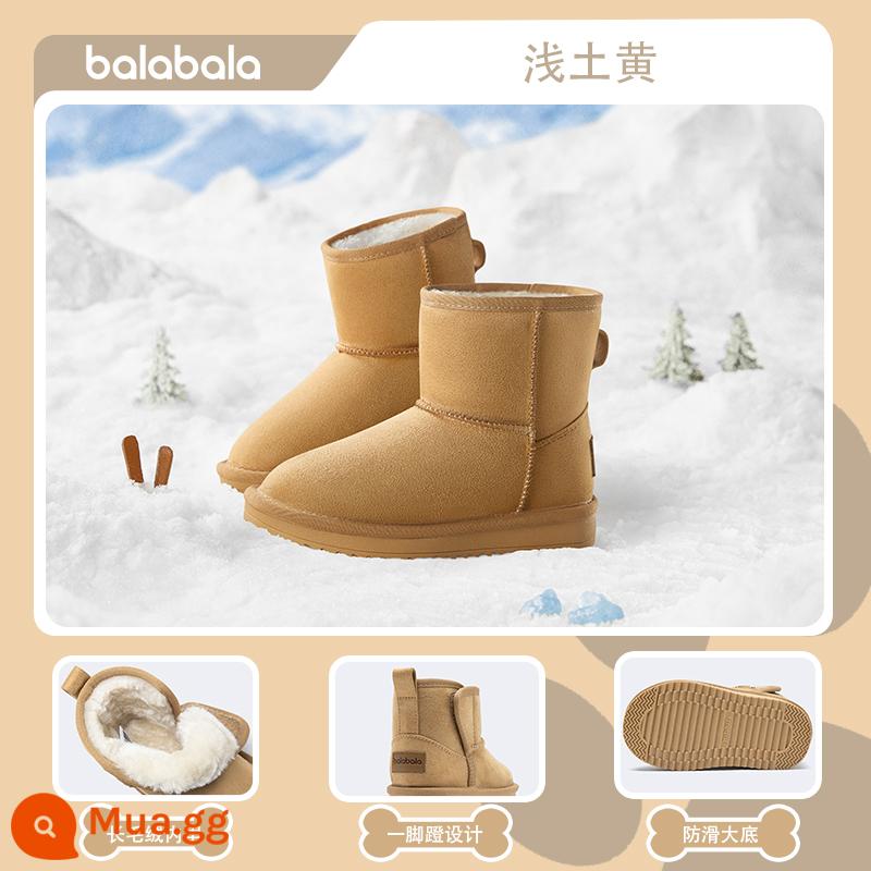 Giày trẻ em Balabala Girl Boots Boot - [Ống cao - nhung dài 10mm] Vàng đất (Velcro 21-25, đá 26-40) 208422141210