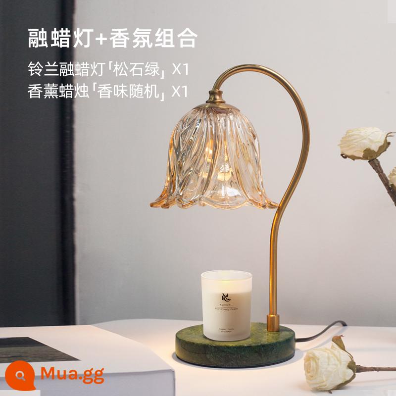 Lily of the Valley Đèn xông tinh dầu Flameless Đèn sáp nóng chảy Chân nến Đèn nến tan chảy Điều chỉnh nhiệt độ Đèn ngủ Quà tặng Giáng sinh cho bé gái - Kết hợp ngọc lam + hương liệu