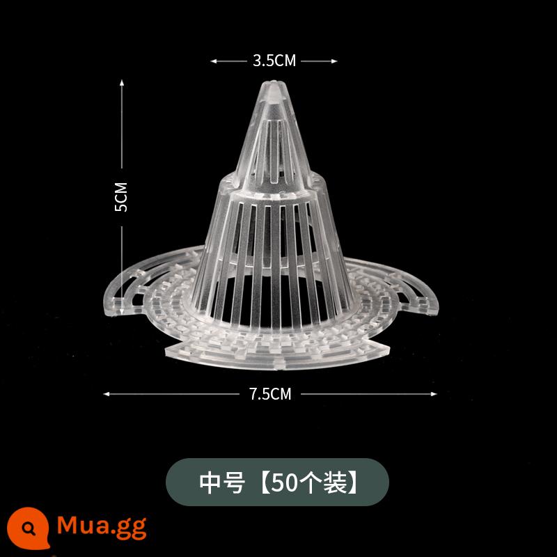 Chậu hoa lỗ đáy lưới đệm nhựa phong lan thoát nước mọng nước chậu cây chống rò rỉ đất lưới đệm lưới đáy thoáng khí rò rỉ - Dày thon gọn kích thước trung bình 50 miếng [đường kính 7,5 cm]