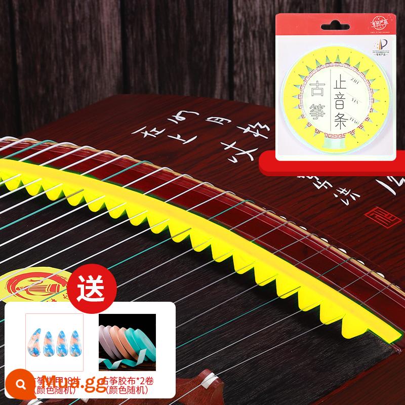 Guzheng dải hấp thụ âm thanh cao su silicon dải tắt tiếng dải hấp thụ âm thanh dải hấp thụ âm thanh hấp thụ âm thanh hấp thụ âm thanh thần giảm thanh bông giảm thanh - Silicone Guzheng Silent Strip Vàng + Quà tặng