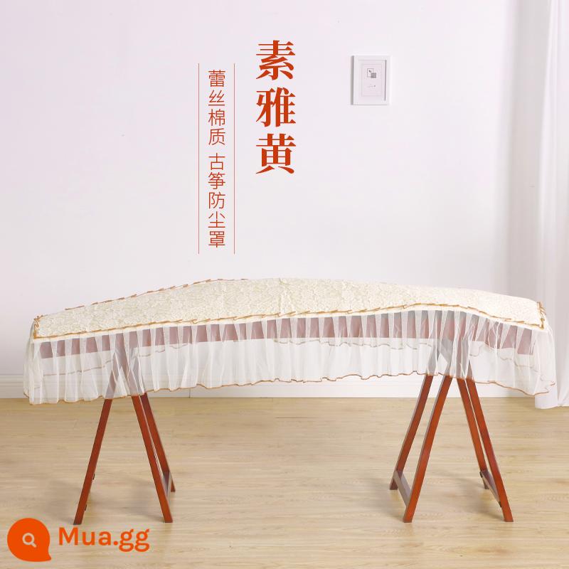 Che bụi guzheng phong cách Trung Quốc bìa guzheng vải bìa đặc biệt guzheng bộ bìa đơn giản trẻ em bìa vải bìa - [Màu vàng thanh lịch] Kiểu ren dày