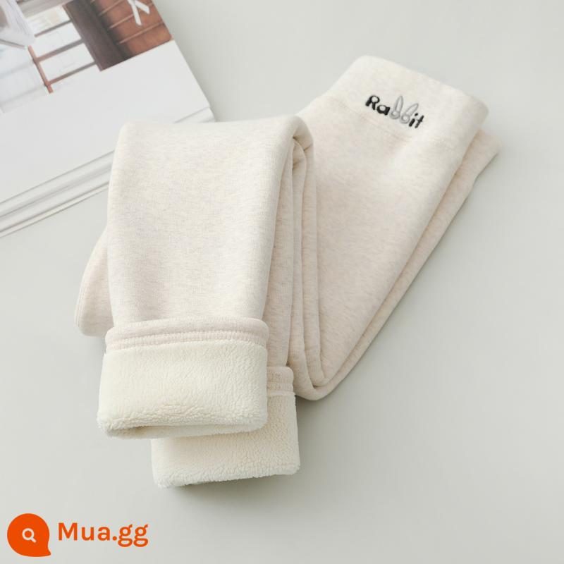 2023 mới thu đông bé gái quần bên trong bằng vải cotton nguyên chất cộng với quần một mảnh dày nhung cho bé mặc quần cotton ấm áp kiểu phương Tây - Toffee Rice-Lông cừu cực dày (mặc ở vùng Đông Bắc)