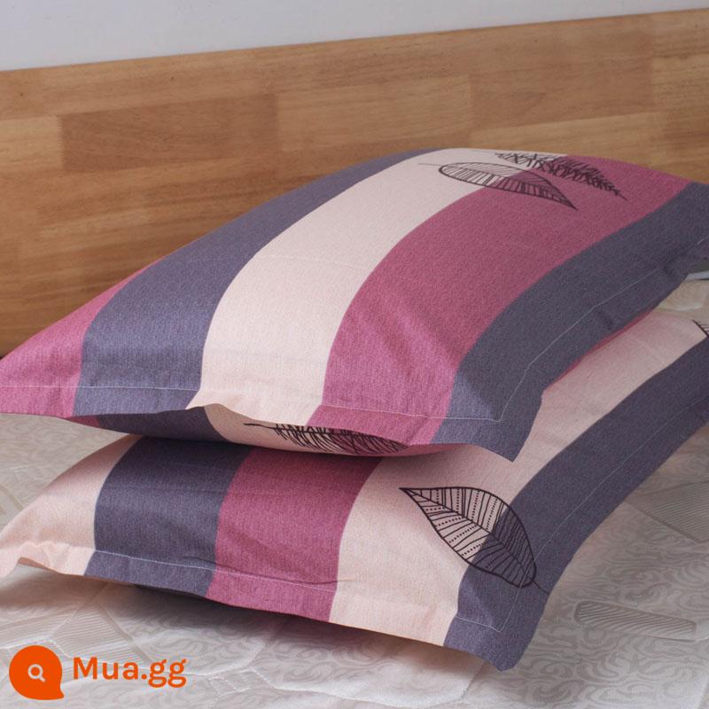 Một cặp vỏ gối cotton nguyên chất 100% cotton dày người lớn kích thước lớn 50X80 trẻ em vỏ gối nhỏ 48X74 - Cặp vỏ gối cuối mùa thu màu xám vonfram