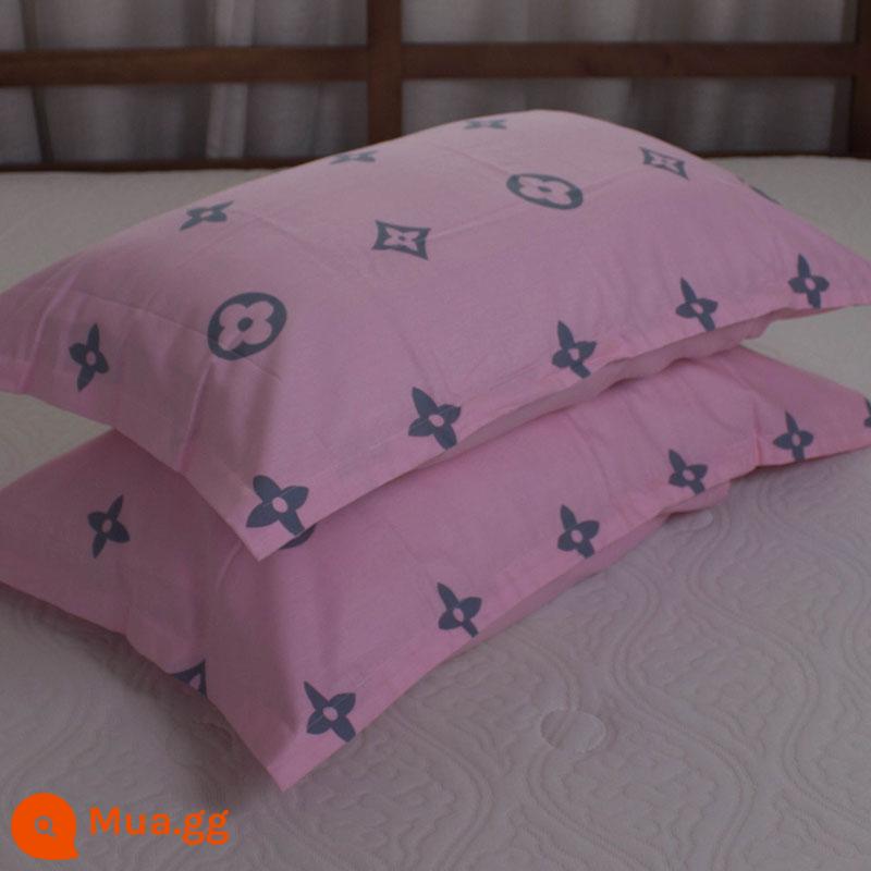 Một cặp vỏ gối cotton nguyên chất 100% cotton dày người lớn kích thước lớn 50X80 trẻ em vỏ gối nhỏ 48X74 - Cặp vỏ gối nhỏ hình cánh hoa hồng