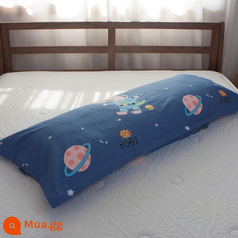 Một cặp vỏ gối cotton nguyên chất 100% cotton dày người lớn kích thước lớn 50X80 trẻ em vỏ gối nhỏ 48X74 - Cặp vỏ gối hoạt hình hàng không vũ trụ