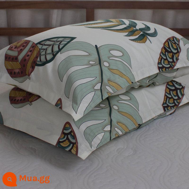 Một cặp vỏ gối cotton nguyên chất 100% cotton dày người lớn kích thước lớn 50X80 trẻ em vỏ gối nhỏ 48X74 - Một đôi vỏ gối sang trọng