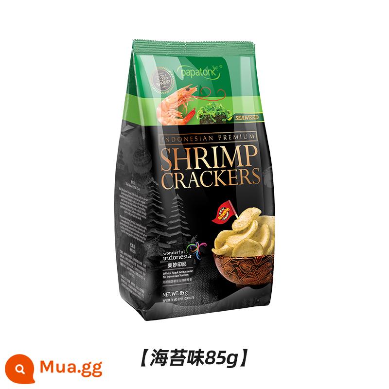 Bánh phồng tôm Papatong papatonk Bánh phồng tôm Indonesia Hải sản Bánh phồng tôm Snack Gói lớn nhập khẩu Chasing Drama Zero Food - Hương Nori 85g/túi