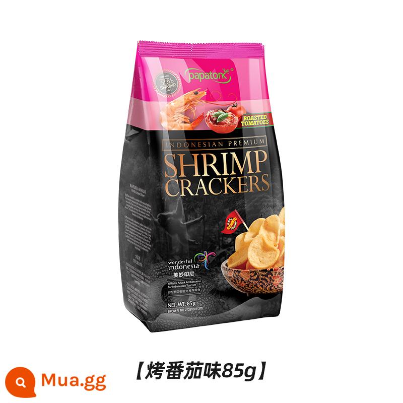 Bánh phồng tôm Papatong papatonk Bánh phồng tôm Indonesia Hải sản Bánh phồng tôm Snack Gói lớn nhập khẩu Chasing Drama Zero Food - Vị cà chua rang 85g/túi