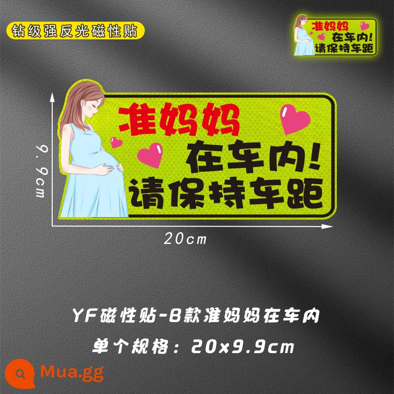 Thực hành dán xe tập đi trên đường nữ tài xế trang trí dán nam châm trang trí sáng tạo ngộ nghĩnh sticker nam châm logo cho bé - Nhãn dán từ tính YF-loại B dành cho bà mẹ tương lai trên ô tô 20x9,9cm