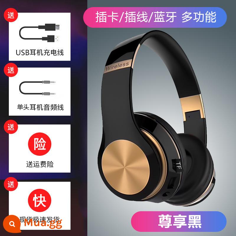 Tai nghe bluetooth không dây tai nghe chơi game tai nghe khử tiếng ồn có micrô thời gian chờ siêu dài điện thoại di động máy tính - Màu đen độc quyền (★Âm trầm ấn tượng★Chất lượng âm thanh Bluetooth 5.2★HIFI)