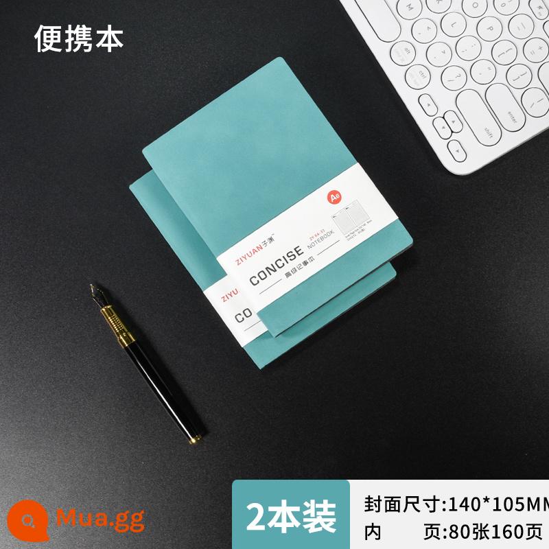 Máy tính xách tay bằng da Sheeppa Máy tính xách tay A5 có thể được tùy chỉnh dày notepad kinh doanh da màu đen máy tính xách tay làm việc văn phòng nhật ký đơn giản logo xách tay kèn ins máy tính xách tay nhỏ retro ghi lại - A6 tảo xanh 160 trang-2 cuốn