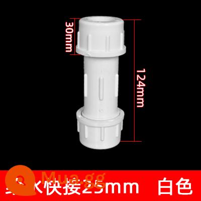 Ống nước PVC phụ kiện ống cấp nước 20 khuỷu tay tee 50 chặn cắm bể cá trên và dưới nước doanh nhựa linh hoạt bốn chiều - Kết nối cấp nước 25mm