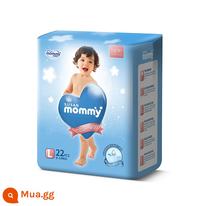 Tã trẻ em Susan Mommy y tế cấp cotton mềm quần pull-up quần một mảnh mềm mại toàn thân tã trẻ em - [Gói 4] Quần tập đi L 88 miếng