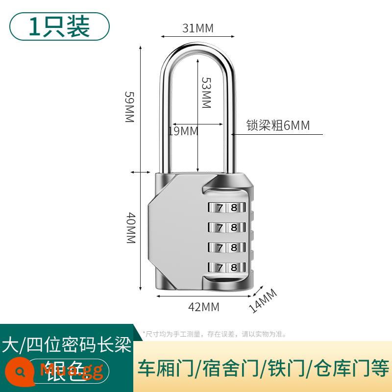 Kết hợp kim loại khóa ổ khóa nhỏ khóa chống trộm hành lý nhà tủ khóa mini khóa chìa khóa bộ khóa Daquan - [Bạc] Mẫu nâng cấp khóa kết hợp bốn chữ số chùm tia dài