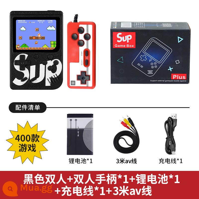 Máy chơi game cầm tay sup mới cầm tay hoài cổ retro cổ điển dành cho trẻ em Máy chơi game Tetris mini cầm tay psp đôi cùng phong cách Mario 2023 kết nối với TV hệ thống màn hình lớn - Phiên bản đôi màu đen [400 trò chơi + cáp AV 3 m + bộ điều khiển]