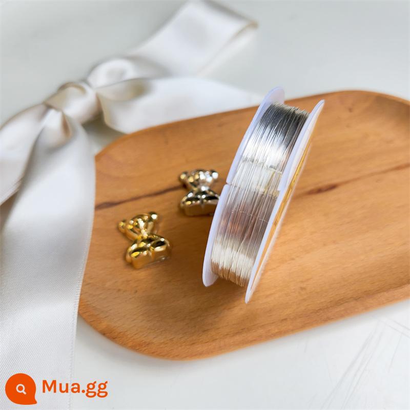 Giữ màu dây đồng tự làm đồ trang sức handmade quanh co hoa buộc hoa làm móng chất liệu trang sức dệt rập khuôn dây đồng mềm - Bạc/đường kính khoảng 1.0mm/chiều dài khoảng 1.5 mét