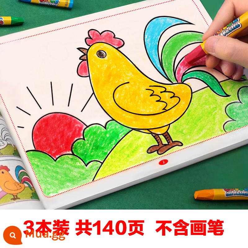 Sách Tranh Trẻ Em Sách Tô Màu Cho Bé 2-3-6 Tuổi Mẫu Giáo Graffiti Tô Màu Sách Hình Hình Bộ Tranh - 3 cuốn sách khổ lớn với tổng cộng 140 trang hình ảnh, không bao gồm bút chì màu.