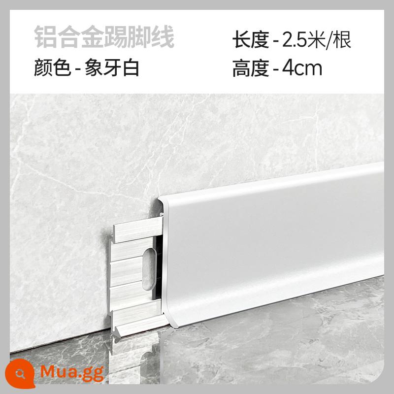 Tấm ốp chân tường bằng hợp kim nhôm loại khóa siêu mỏng góc tường cực hẹp dán 6cm8cm đường viền chân tường bằng thép không gỉ tấm ốp chân tường kim loại - Dày/cao 4cm-màu trắng ngà=giá 2,5 mét (bao gồm 8 đế treo cho mỗi thanh)