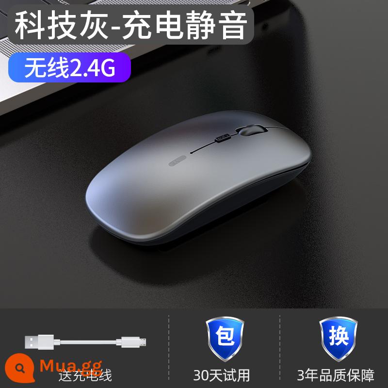 Chuột Không Dây Bluetooth Tắt Tiếng Sạc Bé Gái Máy Tính Chơi Game Thể Thao Điện Tử Notebook Thích Hợp Cho Huawei Xiaomi Lenovo - Phiên bản màu xám/không dây công nghệ [Im lặng + có thể sạc lại]