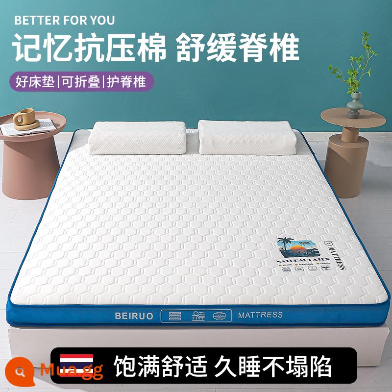 Nệm cao su đệm nhà dày ký túc xá sinh viên đơn chiếu tatami thảm xốp cho thuê chăn đặc biệt - Không Chịu Sụp Đổ-Màu Xanh Da Trời [Dày Khoảng 10cm]