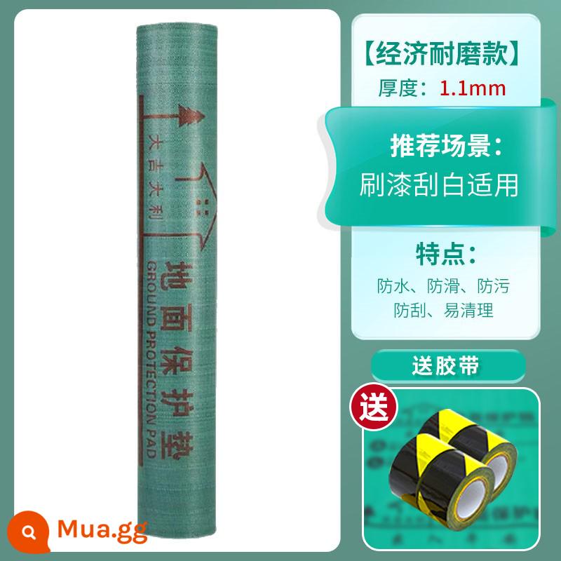 Trang trí mặt đất màng bảo vệ sàn gạch lát sàn màng dùng một lần cải tạo nhà lát nền dày chống mài mòn bảo vệ sàn - [Mẫu chống mài mòn tiết kiệm] 100 mét vuông xanh 1,1mm đi kèm 100 mét băng dính