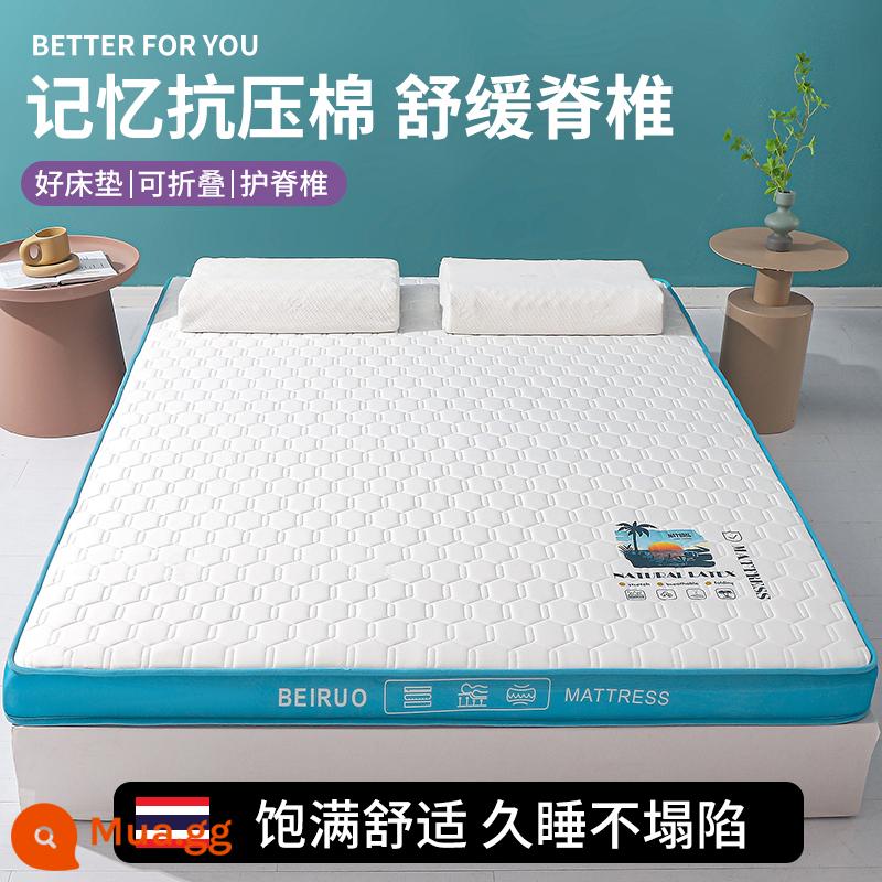 Nệm cao su đệm nhà dày ký túc xá sinh viên đơn chiếu tatami thảm xốp cho thuê chăn đặc biệt - Từ chối sụp đổ-màu xanh pha lê [dày khoảng 10 cm]