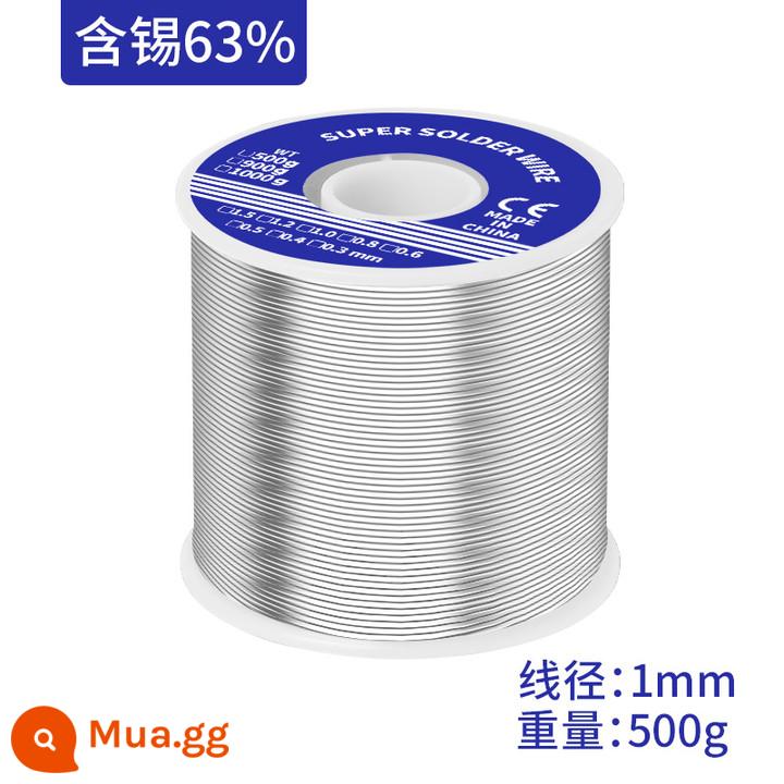 Dây hàn không chì có độ tinh khiết cao 0,8mm chứa lõi nhựa thông dây thiếc hàn điện gia dụng hàn không cần rửa ở nhiệt độ thấp hàn thân thiện với môi trường - Khối lượng hàn 63% 1.0 (500 gram)