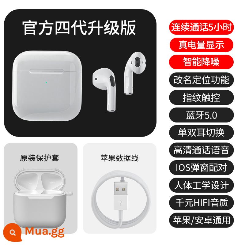 Thích hợp cho tai nghe Apple Bluetooth true wireless iphone13 chính hãng giảm tiếng ồn thế hệ thứ tư 2022 mới thời lượng pin siêu dài - Phiên bản hàng đầu [hộp màu trắng miễn phí★ ghép nối nắp mở + cuộc gọi giảm tiếng ồn + âm thanh nổi HIFI]