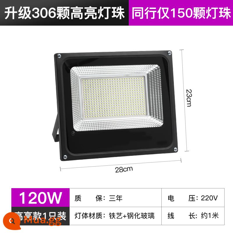 Đèn led chiếu ngoài trời chống nước ngoài trời công trường xây dựng gia đình với kỹ thuật chiếu sáng công trình đèn phòng khách đèn rọi siêu sáng ánh sáng mạnh - Đèn 306 độ sáng cao 120W - chiếu sáng 90 mét vuông - ánh sáng trắng (1 chiếc)