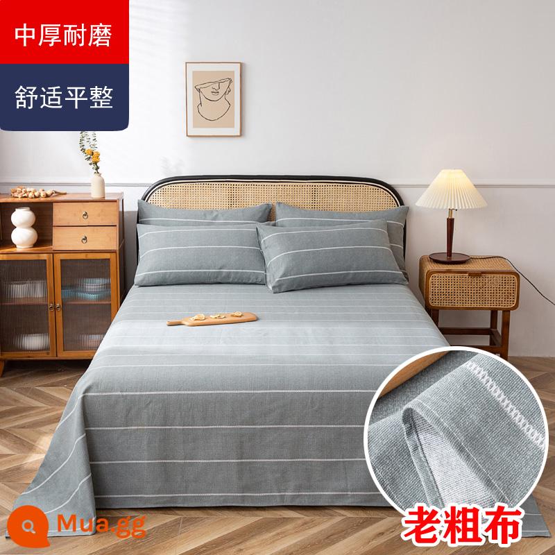 Ga Giường Cotton Đơn Mảnh Mùa Hè Dày Cũ Vải Thô Bộ 3 100 Cotton Linen Chần Gòn Đơn Ký Túc Xá Sinh Viên Thảm - Chất liệu cotton nguyên chất - cái nhìn đầu tiên