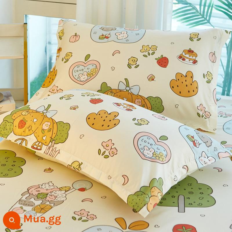 Vỏ gối cotton đã giặt sạch một cặp vỏ gối đơn 48cmx74cm ký túc xá sinh viên lõi gối trẻ em chuyên dụng cả đầu - H thiên đường mộng mơ