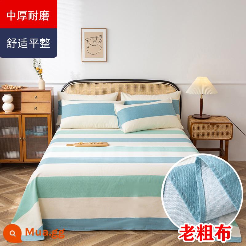 Ga Giường Cotton Đơn Mảnh Mùa Hè Dày Cũ Vải Thô Bộ 3 100 Cotton Linen Chần Gòn Đơn Ký Túc Xá Sinh Viên Thảm - Bông nguyên chất dày đặc - Lời Thú Tội