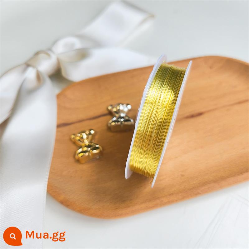 Giữ màu dây đồng tự làm đồ trang sức handmade quanh co hoa buộc hoa làm móng chất liệu trang sức dệt rập khuôn dây đồng mềm - Vàng/đường kính khoảng 0,3mm/dài khoảng 15 mét