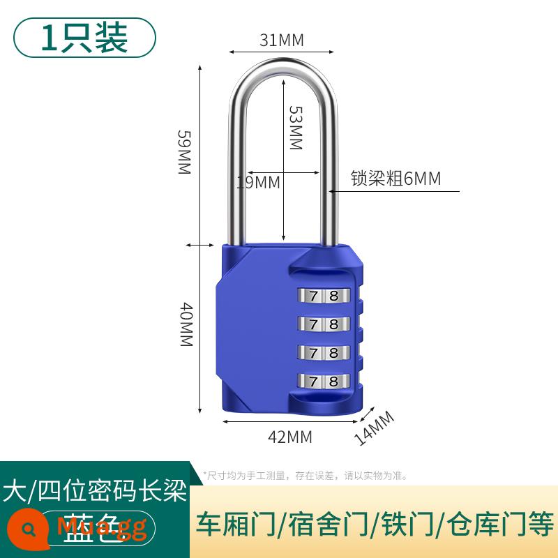 Kết hợp kim loại khóa ổ khóa nhỏ khóa chống trộm hành lý nhà tủ khóa mini khóa chìa khóa bộ khóa Daquan - [Xanh đậm] Mẫu nâng cấp khóa kết hợp bốn chữ số chùm tia dài