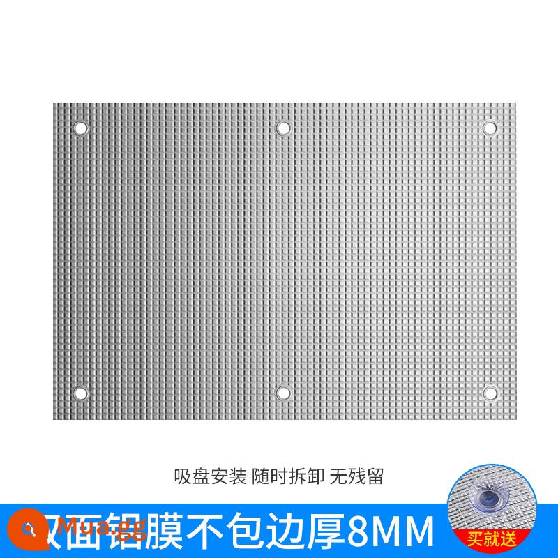 Cửa sổ kem chống nắng cách nhiệt màng nhôm dán ban công hộ gia đình che nắng tự dính nhà kính kính bóng hiện vật - Thành phẩm đục lỗ [8mm không viền] - Model siêu dày có kèm giác hút