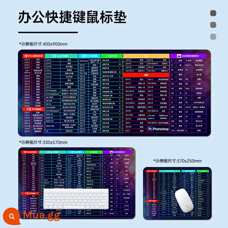 Bàn di chuột quá khổ thiết kế phím tắt văn phòng Daquan dày bàn phím trò chơi dành cho nam và nữ cổ tay miếng lót bàn mềm - Phím tắt văn phòng mới