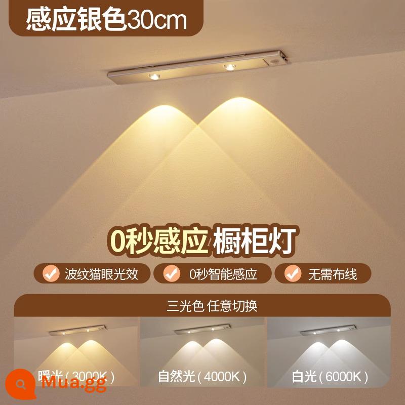 Đèn LED tổng thể tủ ánh sáng thông minh cơ thể con người thanh ánh sáng cảm ứng nhà bếp không dây tủ giày tủ quần áo ánh sáng nhà phòng ngủ giấc ngủ ánh sáng ban đêm - Mô hình hiệu ứng ánh sáng gợn sóng Hill [Làm mờ ba màu vô cấp 30 cm + điều khiển ánh sáng + luôn sáng + thu hút từ tính]