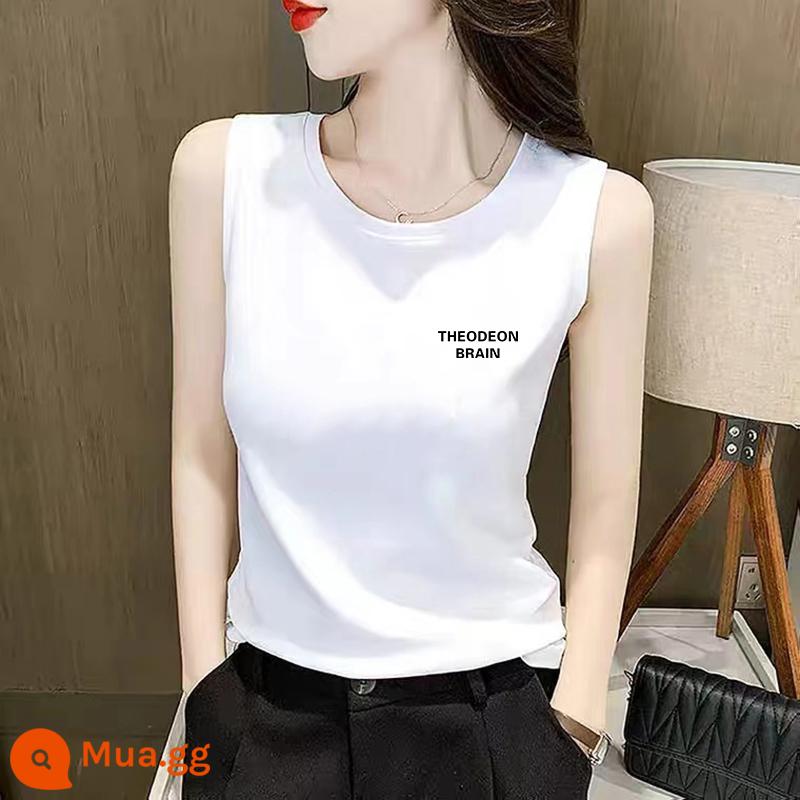 Cotton nguyên chất yếm nữ mặc bên trong mùa hè 2023 thể thao mới mặc bên ngoài áo vest đáy áo sơ mi Áo thun không tay hàng đầu - 099-Trắng-A90