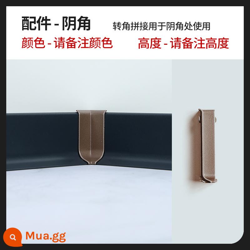 Tấm ốp chân tường bằng hợp kim nhôm loại khóa siêu mỏng góc tường cực hẹp dán 6cm8cm đường viền chân tường bằng thép không gỉ tấm ốp chân tường kim loại - Góc trong [mặc định cùng màu | xin lưu ý nếu có nhu cầu đặc biệt]