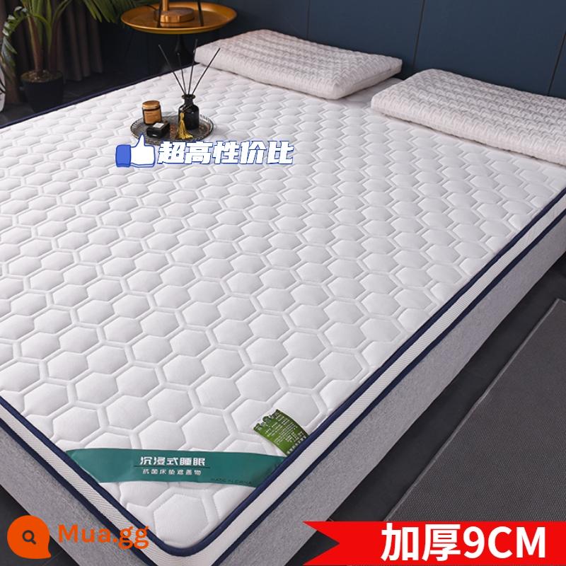 Nệm cao su đệm nhà dày ký túc xá sinh viên đơn chiếu tatami thảm xốp cho thuê chăn đặc biệt - Kháng khuẩn [màu trắng quý phái] khoảng 9CM - Kiểm tra chất lượng loại A [chất lượng hàng đầu trong ngành + vận hành trực tiếp tại nhà máy]